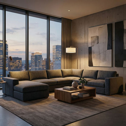 Nathan Luxe Express Ship 142" x 96" Sectional + Chaise