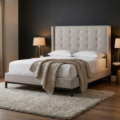 Newton 65" Tufted Queen Bed - Plushtone Linen