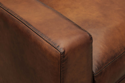 Leonardo 138" Top Grain Leather Sofa + Chaise - Daytona Antique