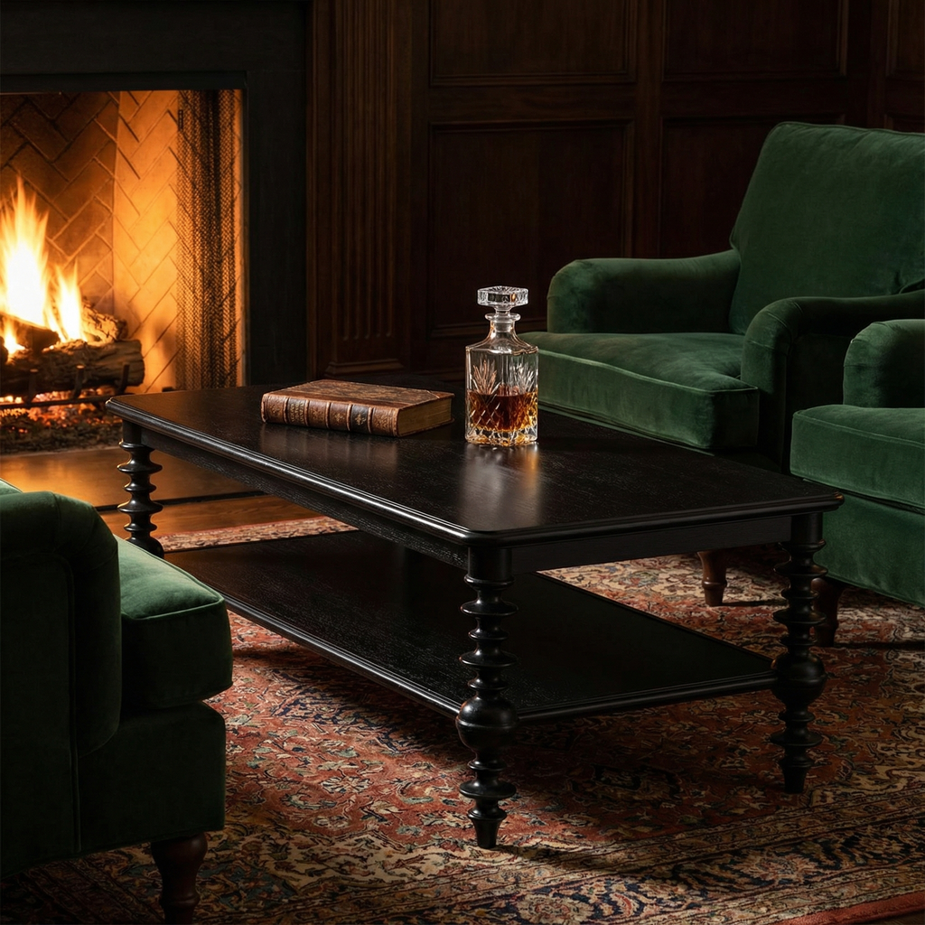 Ronnell 56" Mahogany Coffee Table - Batavia Black