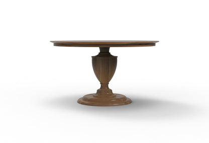 Clancy 53" Acacia Round Pedestal Dining Table - Natural + Gray