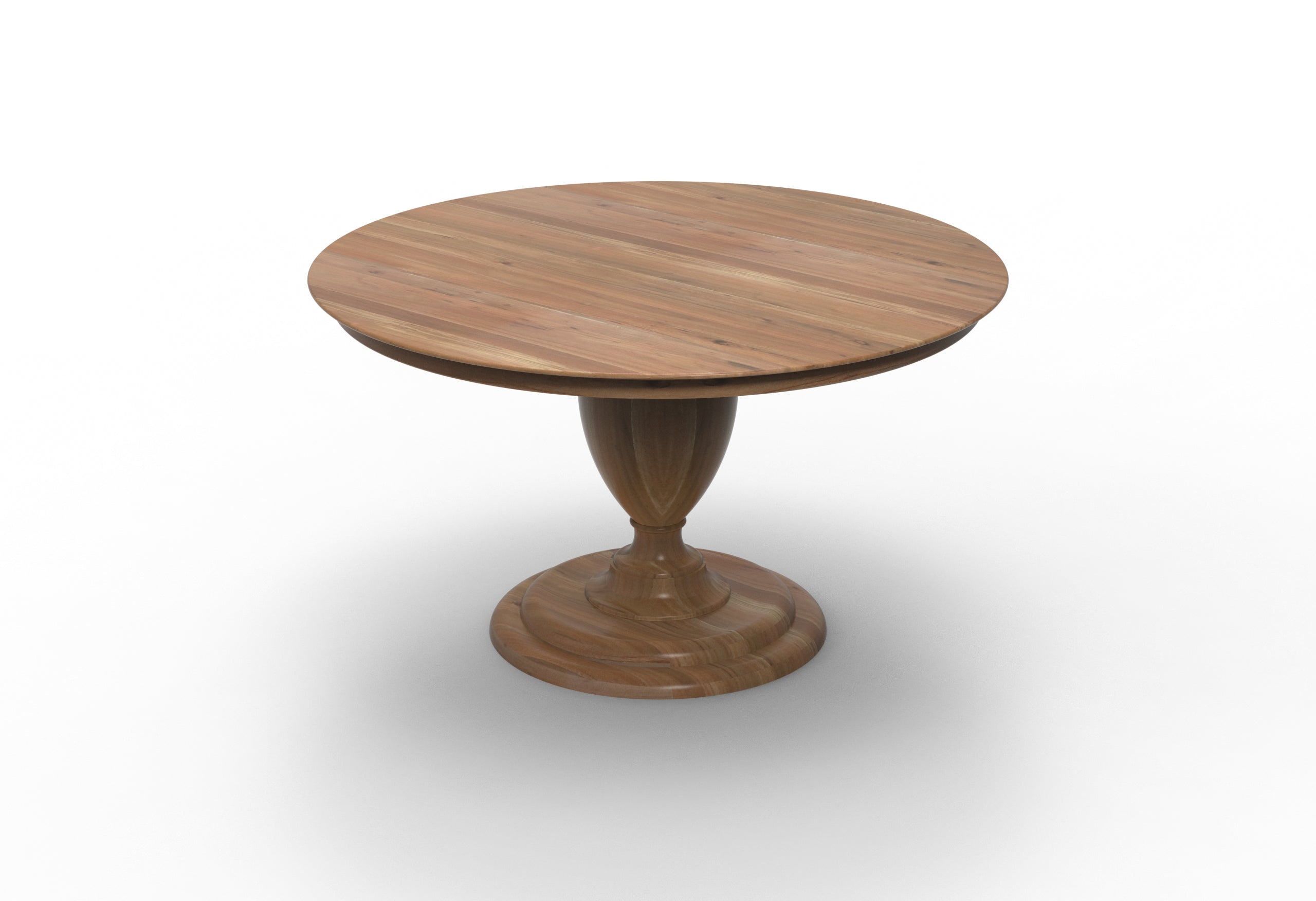 Clancy 53" Acacia Round Pedestal Dining Table - Natural + Gray