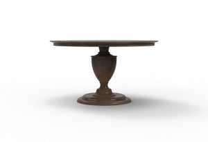 Clancy 53" Acacia Round Pedestal Dining Table - Natural + Smoke