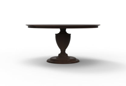 Clancy 60" Acacia Round Pedestal Dining Table - Natural + Black