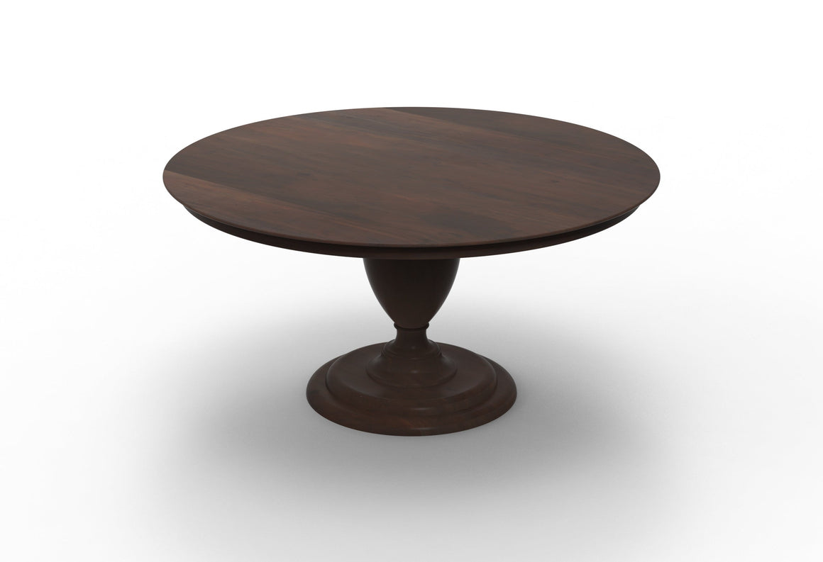 Clancy 60" Acacia Round Pedestal Dining Table - Natural + Black