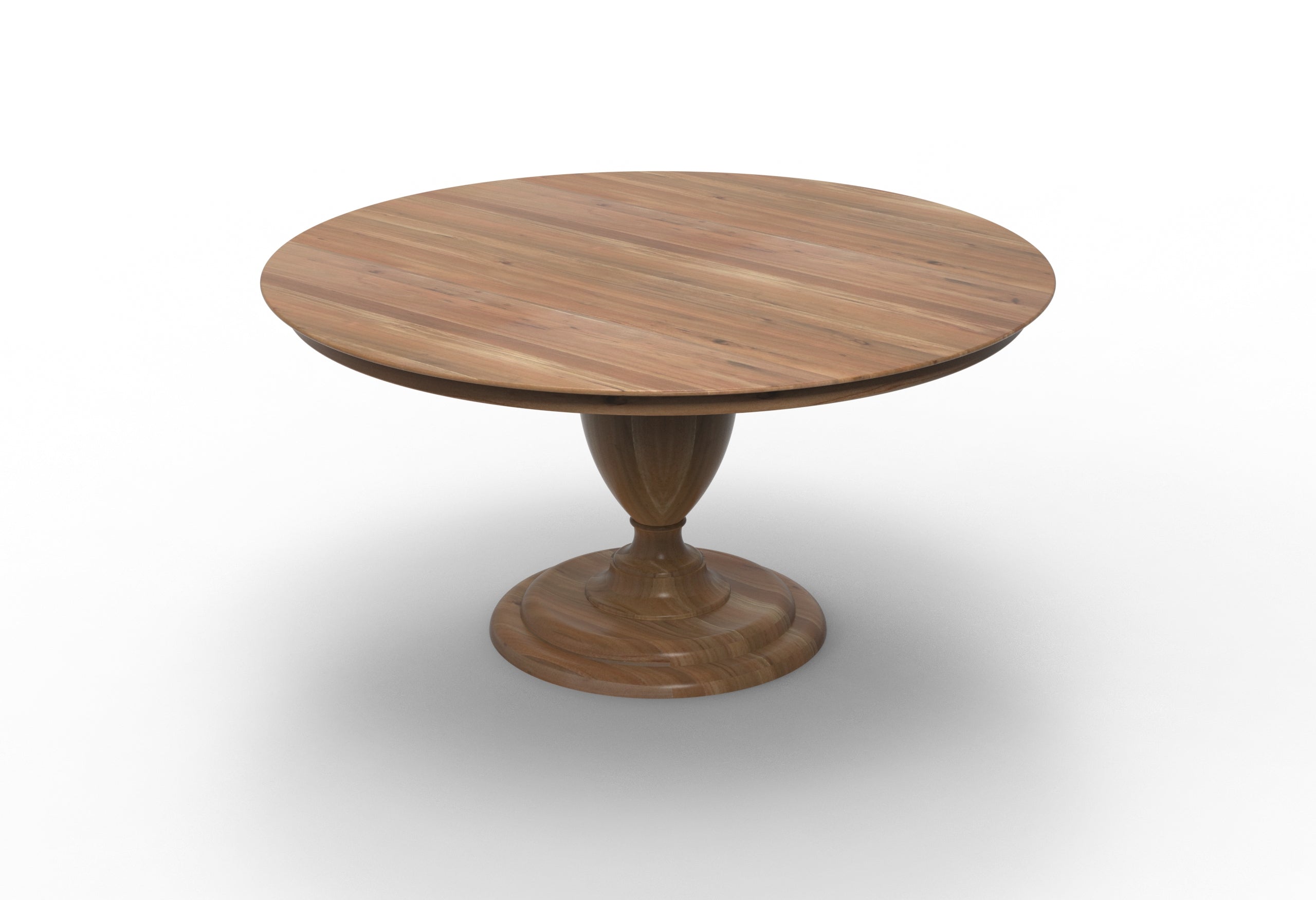 Clancy 60" Acacia Round Pedestal Dining Table - Natural + Gray