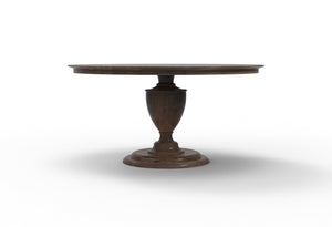 Clancy 60" Acacia Round Pedestal Dining Table - Natural + Smoke