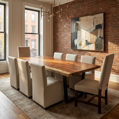 Jeremiah Dining End Chair -  Performance Ecru + Natural + Smoke