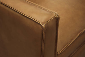 Willis 36" Top Grain Leather Swivel Chair - Monza Chestnut