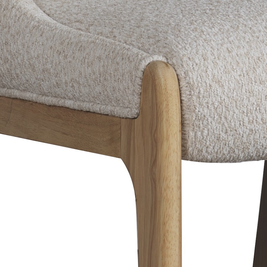 Quenton 22" Upholstered Dining Chair - Soft Pebble + Raw Oak