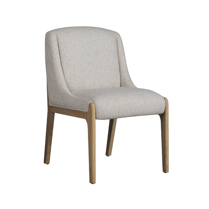 Quenton 22" Upholstered Dining Chair - Soft Pebble + Raw Oak
