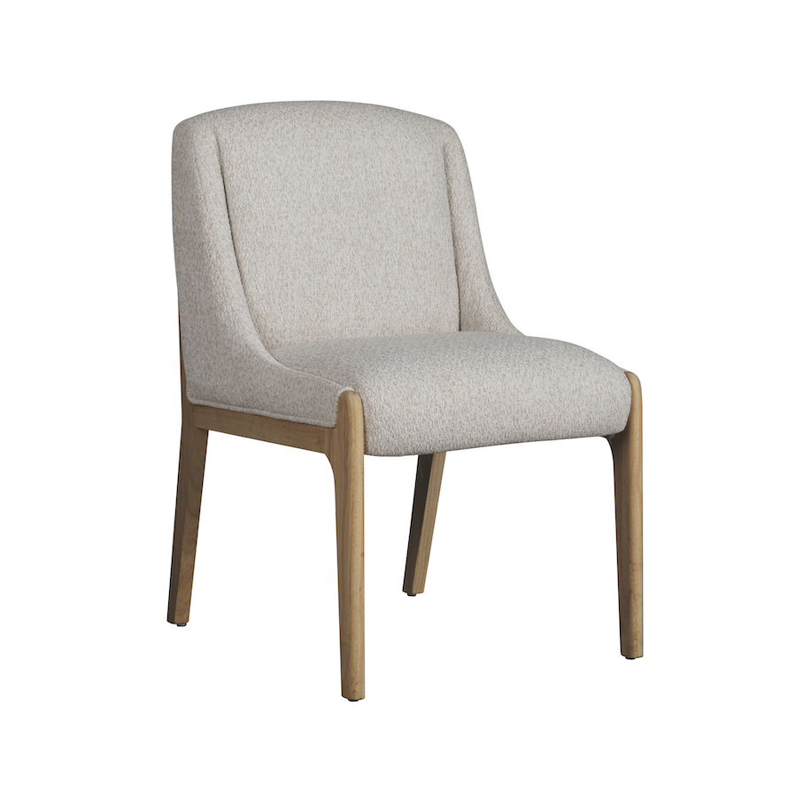 Quenton 22" Upholstered Dining Chair - Soft Pebble + Raw Oak