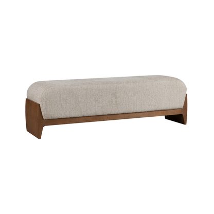 Octavia 60" Upholstered Bench - Warm Froth + Modern Mocha