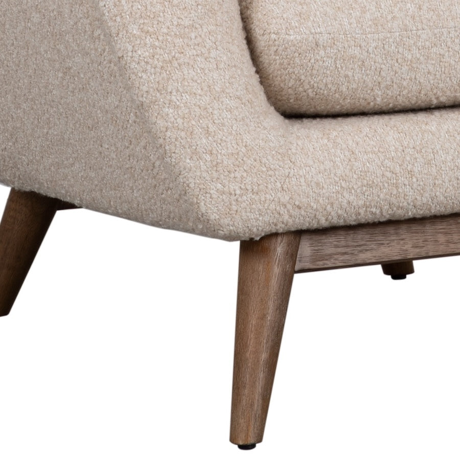 Marius 35" Upholstered Chair - Frosted Oat + Warm Oak