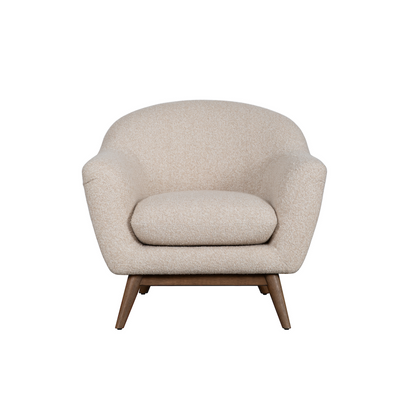 Marius 35" Upholstered Chair - Frosted Oat + Warm Oak