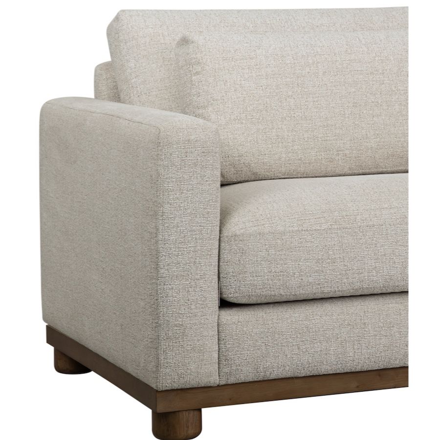 Destiny 36" Upholstered Occasional Chair - Creamy Clay + Warm Oak