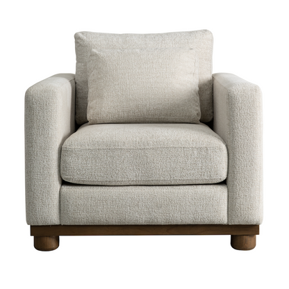 Destiny 36" Upholstered Occasional Chair - Creamy Clay + Warm Oak
