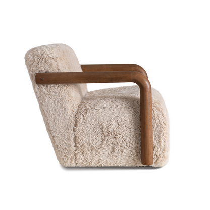 Milo 30" Swivel Occasional Chair - Oak + Vanilla