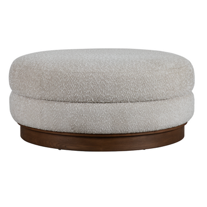 Atticus 42" Fabric Ottoman - Warm Putty + Modern Mocha