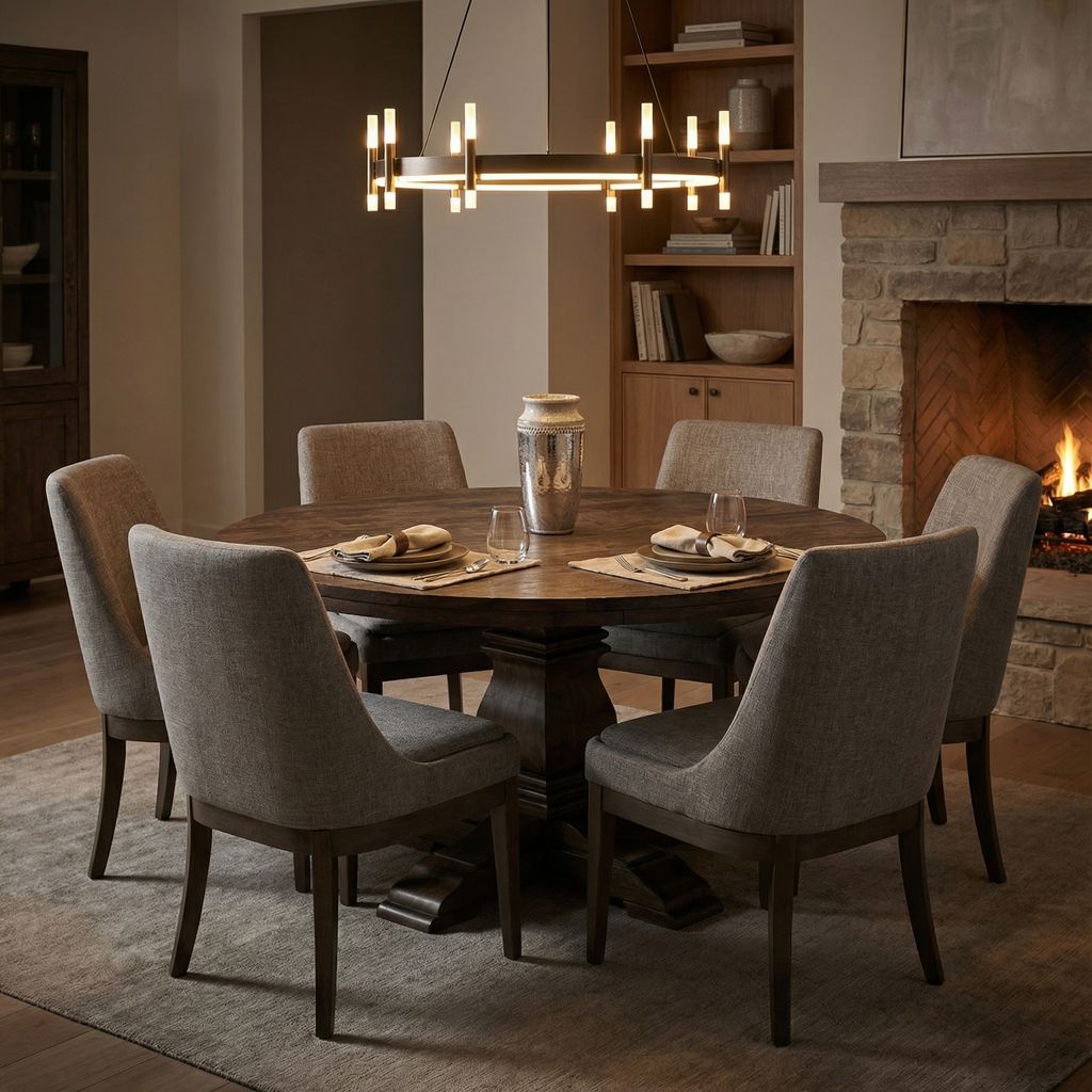 Sardis 60" Round Dining Table - Carbon