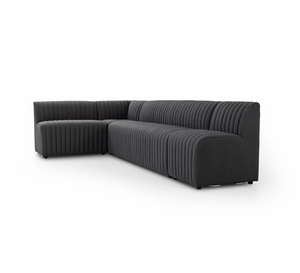 August L-Shape Dining Banquette - Boucle Charcoal