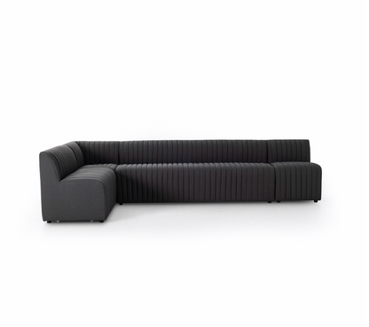 August L-Shape Dining Banquette - Boucle Charcoal
