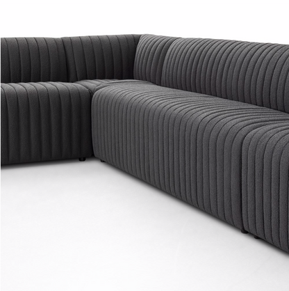 August L-Shape Dining Banquette - Boucle Charcoal