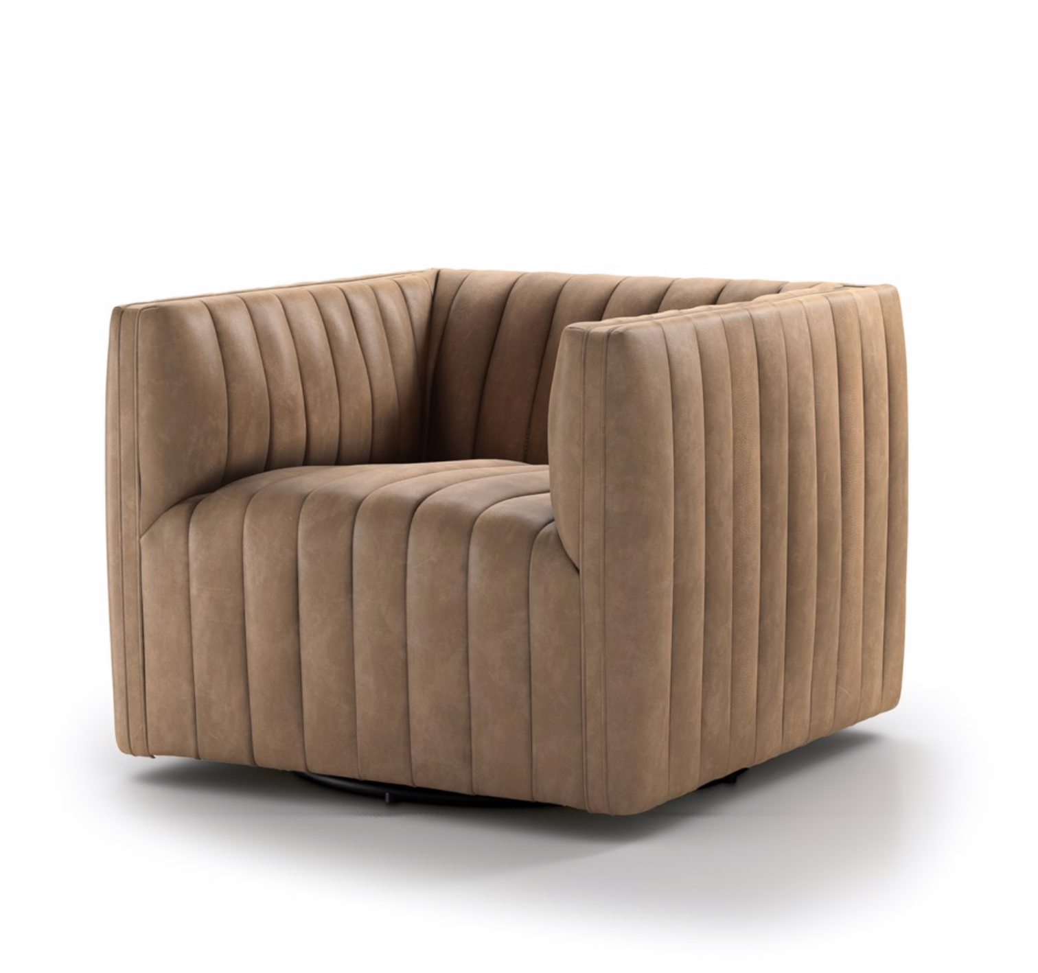 Augustus 32" Top Grain Leather Swivel Chair - Palermo Drift