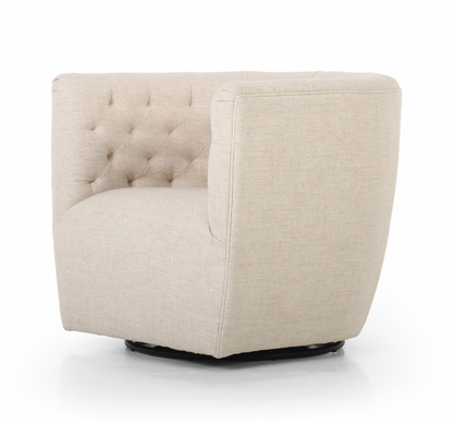 Hancock 33" Tufted Swivel Chair - Thames Cream