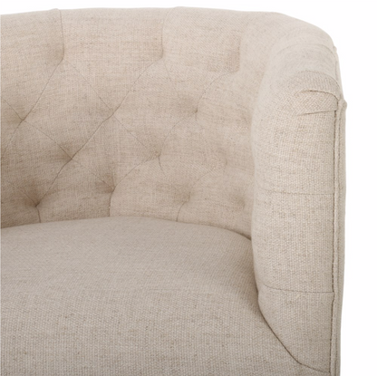 Hancock 33" Tufted Swivel Chair - Thames Cream