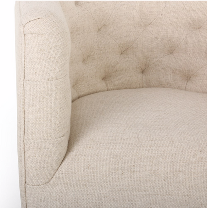 Hancock 33" Tufted Swivel Chair - Thames Cream