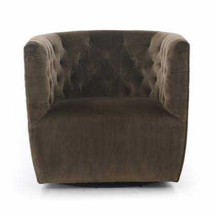 Hancock 33" Tufted Swivel Chair - Surrey Olive