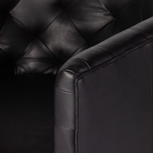 Hancock Top Grain Leather Swivel Chair - Heirloom Black