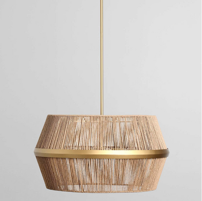 Welby 26" Rattan & Iron Chandelier