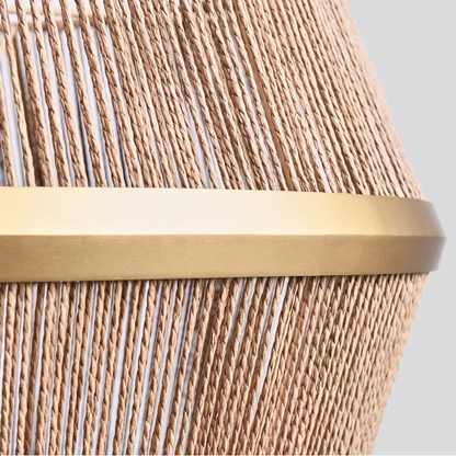 Welby 26" Rattan & Iron Chandelier