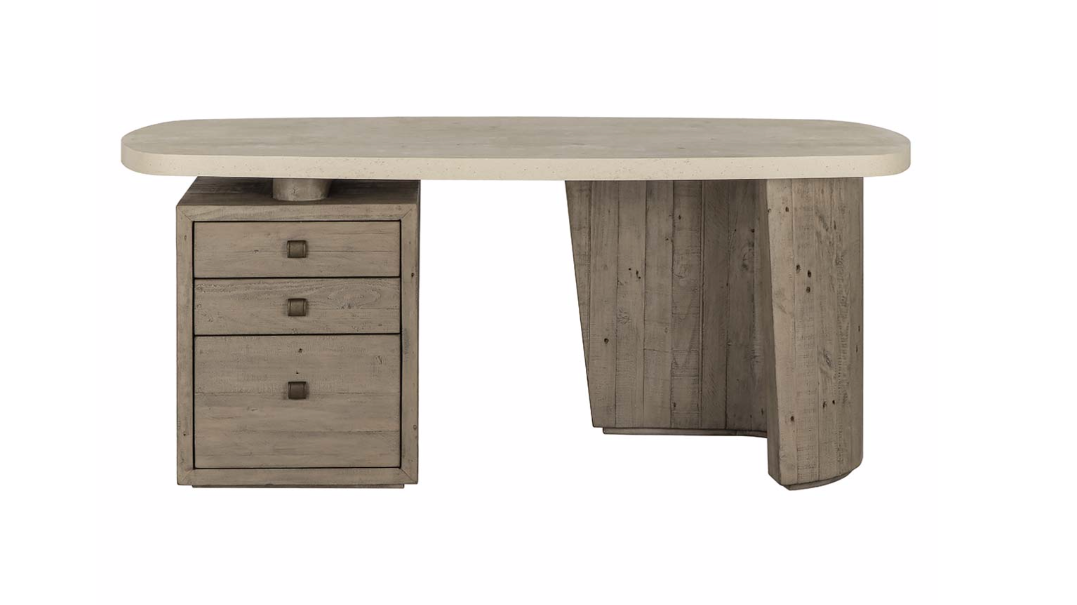 Tempe 70" Reclaimed Pine + Concrete Desk - Driftwood