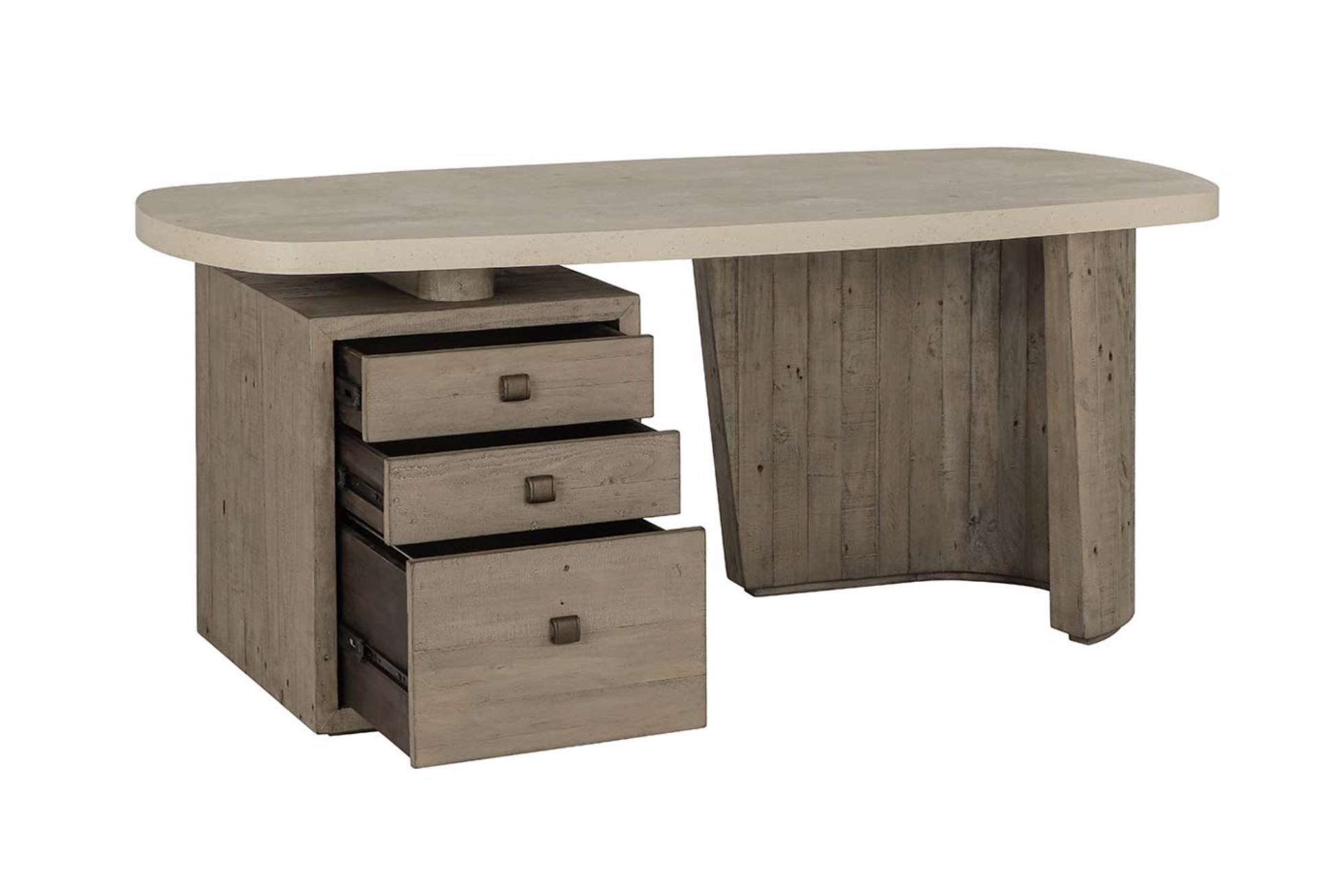 Tempe 70" Reclaimed Pine + Concrete Desk - Driftwood