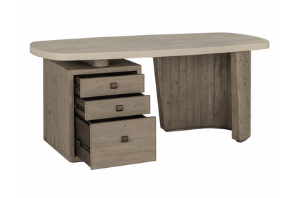 Tempe 70" Reclaimed Pine + Concrete Desk - Driftwood
