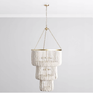 Alexis 28" Beaded Chandelier - Architectural White