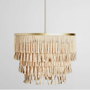 Bethany 30" Beaded Chandelier - Natural