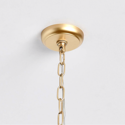 Evette 24" Round Wax Glass & Iron Chandelier