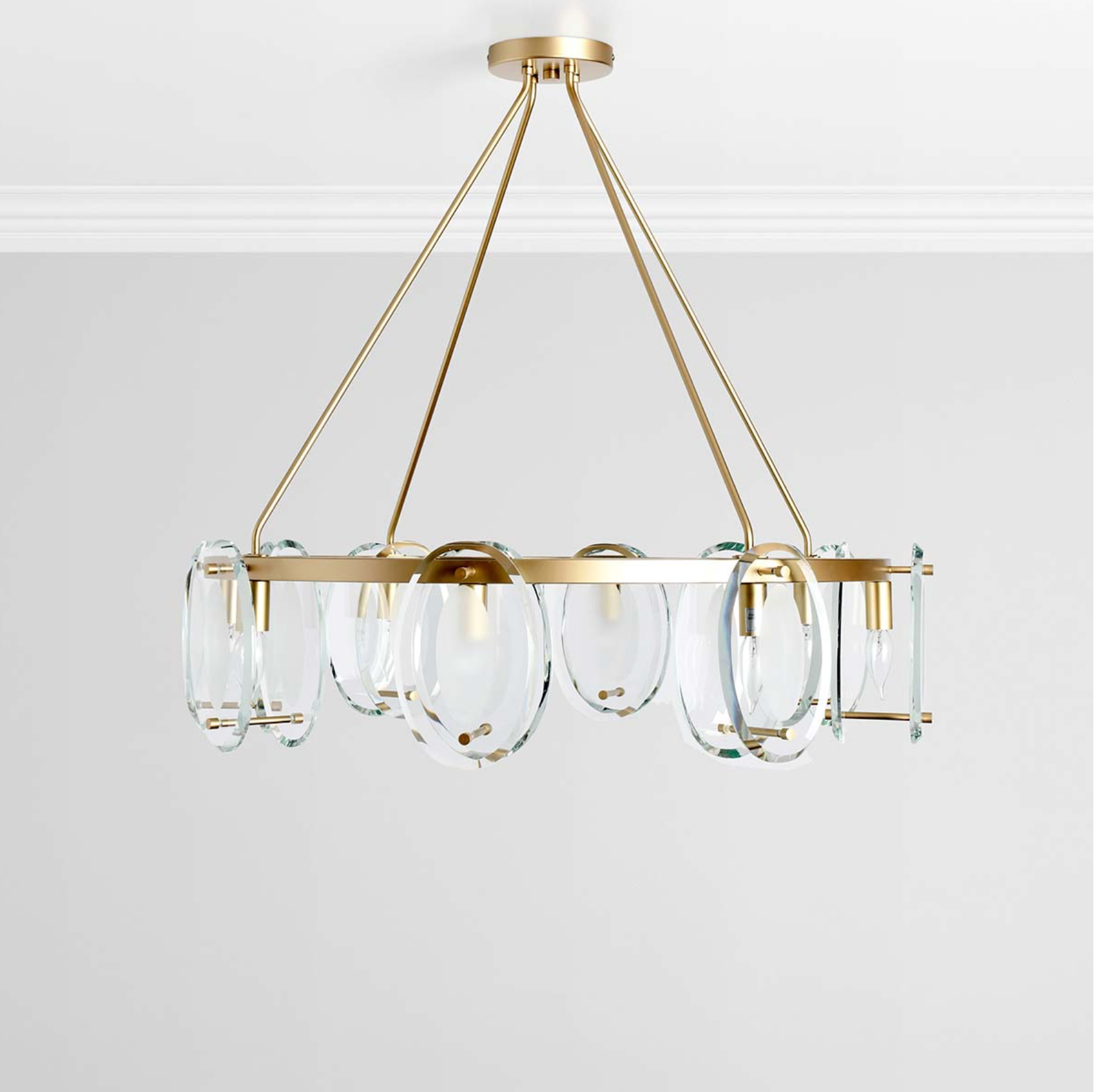 Gadot 35 Glass & Iron Chandelier