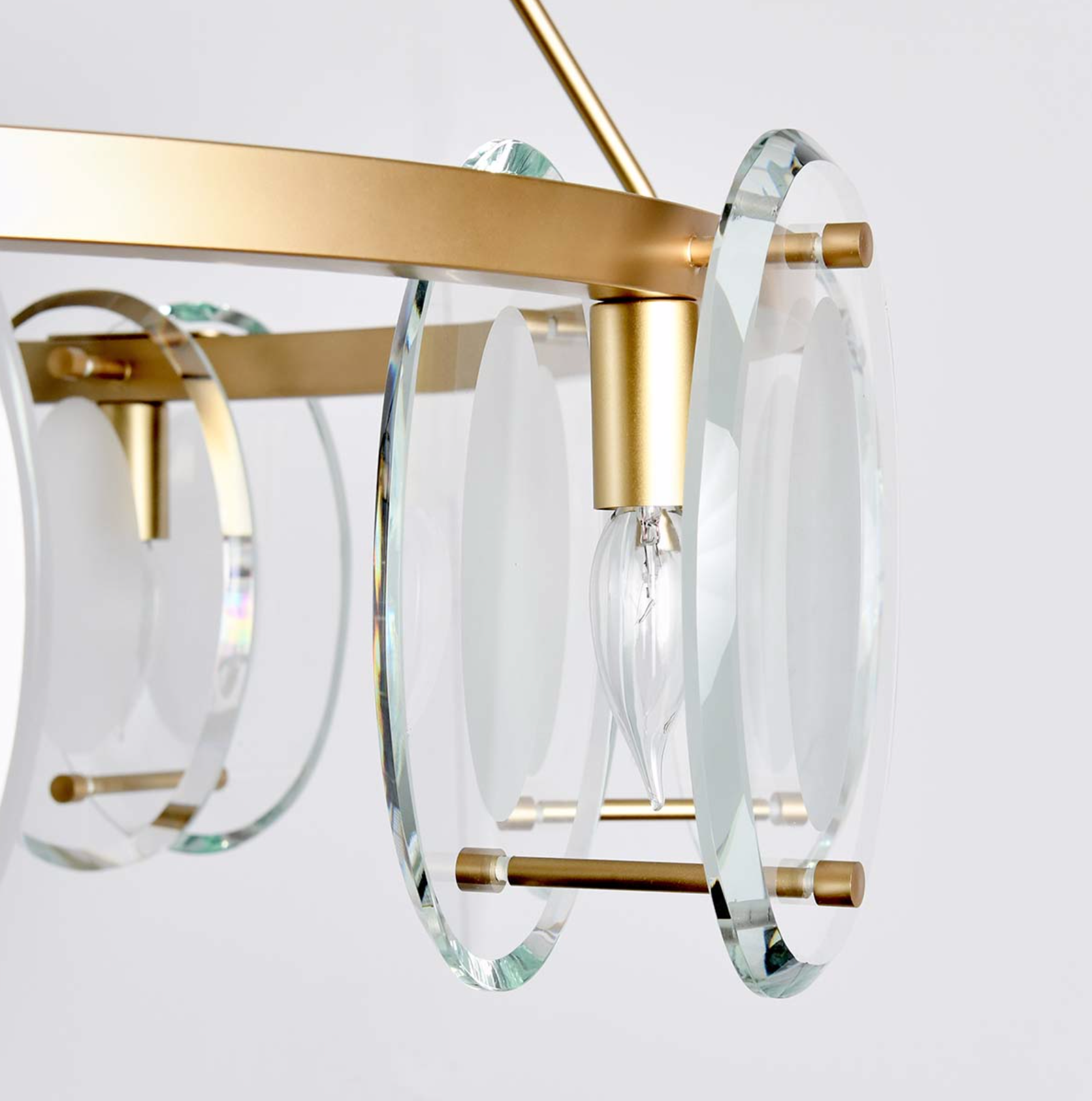 Gadot 35 Glass & Iron Chandelier