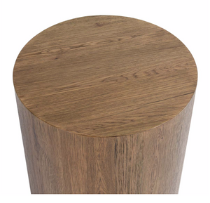 Dane 20" Round Oak End Table - Medium Brown