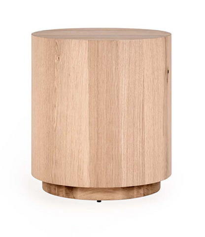 Dane 20" Round Oak End Table - Light Natural