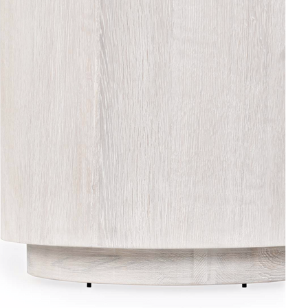 Dane 20" Round Oak End Table - White