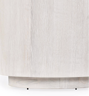 Dane 20" Round Oak End Table - White