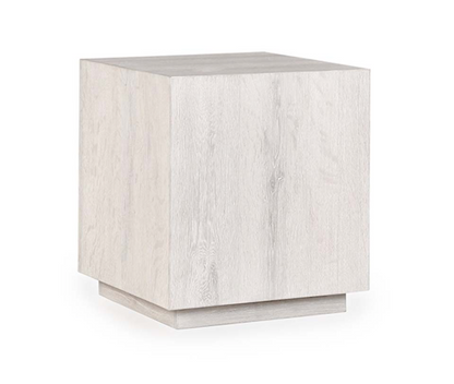 Dane 20" Square Oak End Table - White