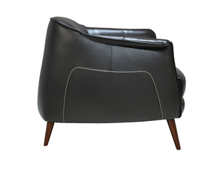 Martin 32" Top Grain Leather & Oak Club Chair - Espresso