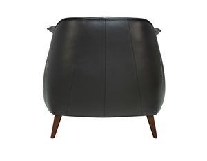 Martin 32" Top Grain Leather & Oak Club Chair - Espresso